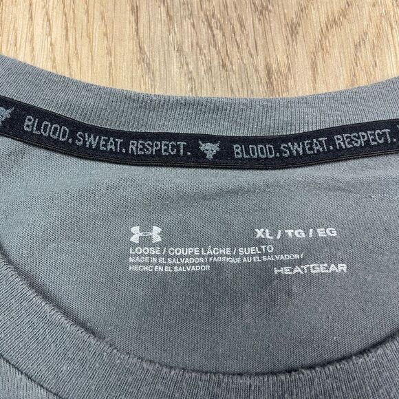 Under Armour Shirt Mens Extra Large Gray Project Rock Hardest Worker Training - Picture 5 of 10